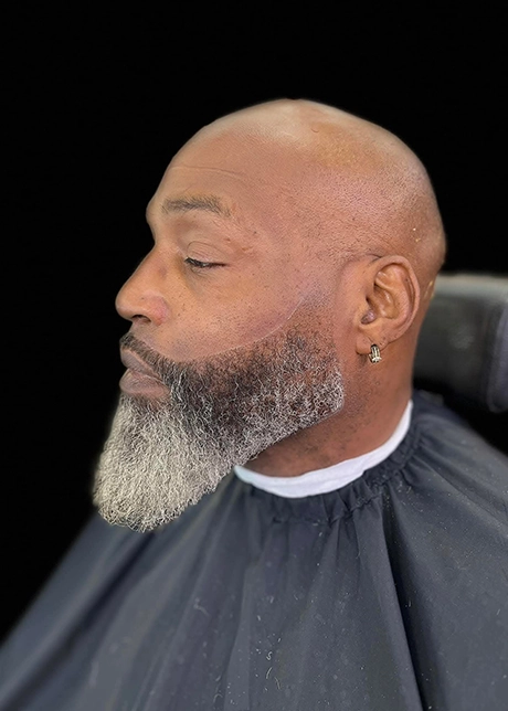 Man With Fresh Beard Shaping and Haircut at Barber Shop Jacksonville, NC