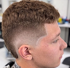 Curly Haircut with Fade at Barber Shop Jacksonville, NC