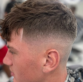 Men's Short Fade Hairstyle at Barber Shop Jacksonville, NC